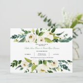 Invitation Aquarelle blanc Mariage de cadre Floral (Debout devant)