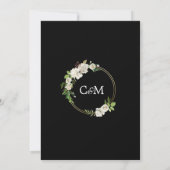 Invitation Aquarelle Blanc Noir Or Floral Mariage Code QR (Dos)