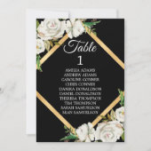 Invitation Aquarelle Blanc Noir Or Mariage Floral (Devant)
