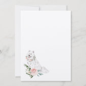 Invitation Aquarelle Blanc Samoyé Chien & Rose Floral Rose (Dos)