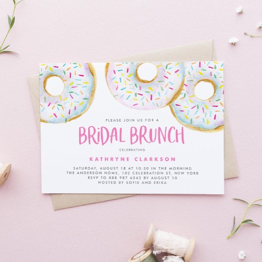 Invitation Aquarelle Blanc Saupoudrer Brunch nuptial
