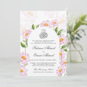 Invitation Aquarelle blanche Botanique Mariage musulman islam (Debout devant)
