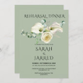 Invitation Aquarelle blanche Calla Lilies Bouquet Répétition (Devant / Derrière)