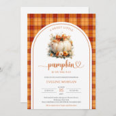 Invitation Aquarelle blanche citrouille automne fleurs automn (Devant / Derrière)