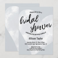Aquarelle blanche Coeur gris clair Fête des mariée