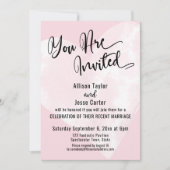 Invitation Aquarelle Blanche Coeur Pastel Rose Vous Êtes Invi (Devant)