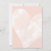 Invitation Aquarelle blanche Coeur rose pâle Couples Douche (Dos)