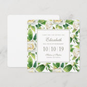 Invitation Aquarelle blanche et feuille - Bridesmaid (Devant / Derrière)