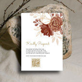 Invitation Aquarelle blanche Floral Rustique Or musulman QR W