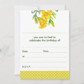 Invitation Aquarelle blanche Jaune Lys Jaune Pois (Devant)