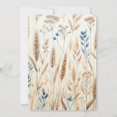 Invitation Aquarelle Blé Élégant Mariage de automne rustique (Dos)