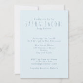 Invitation Aquarelle bleu Baby shower ours en peluche mignon (Dos)