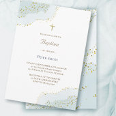Invitation Aquarelle bleu baptême