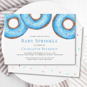 Invitation Aquarelle bleu beignets bébé garçon de bébé Sprink