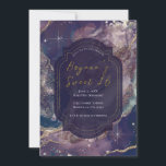 Invitation Aquarelle bleu Berry Or Celestial Sweet 16<br><div class="desc">Personnaliser pour votre événement.</div>