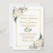 Invitation Aquarelle bleu bleu bleu bleu blanc Mariage photo (Devant)