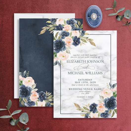 Invitation Aquarelle bleu bleu bleu bleu bleu bleu rose