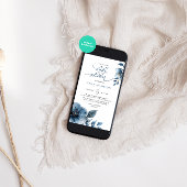 Invitation Aquarelle bleu bleu bleu foncé Baby shower d'hiver