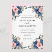 Invitation Aquarelle bleu bleu marine bleu bleu bleu bleu flo (Devant / Derrière)