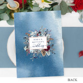 Invitation Aquarelle Bleu Bourgogne Violet Floral et Cimier