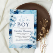 Invitation Aquarelle bleu C'est un Baby shower garçon