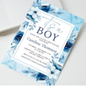 Invitation Aquarelle bleu C'est un Baby shower garçon