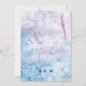 Invitation Aquarelle bleu ciel Abstrait et violet Galaxy Invi (Dos)