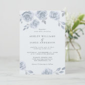 Invitation Aquarelle bleu clair (Debout devant)