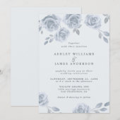 Invitation Aquarelle bleu clair (Devant / Derrière)