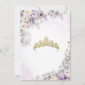 Invitation Aquarelle bleu clair et or Quinceañera (Dos)