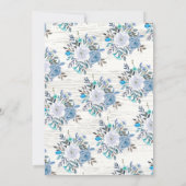 Invitation Aquarelle bleu clair rustique Baby shower Floral (Dos)