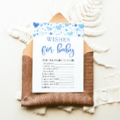 Invitation Aquarelle Bleu Coeurs Valentine Voeux pour bébé