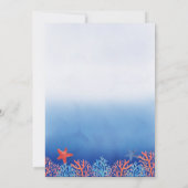 Invitation Aquarelle Bleu Corail Starfish Fête des mariées oc (Dos)