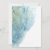 Invitation Aquarelle bleu Denim Anniversaire Age Photo Cadre (Dos)