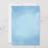 Invitation Aquarelle Bleu Dinosaure Bébé Garçon 1er anniversa (Dos)