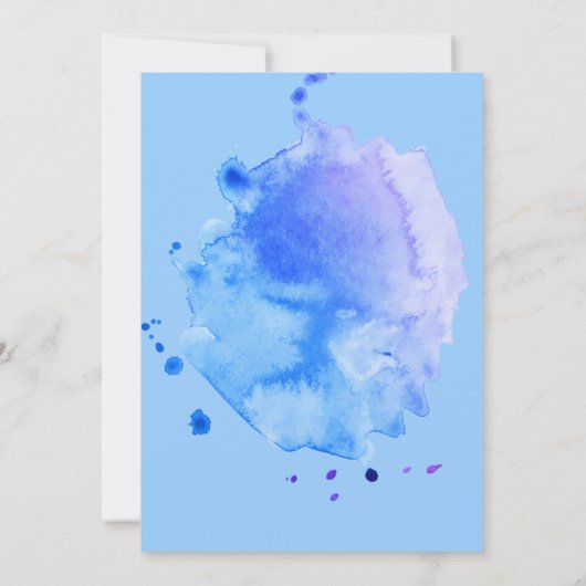 Invitation Aquarelle bleu doux Baby shower d'agneau (Dos)