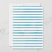 Invitation Aquarelle bleu doux Jumeaux Baby shower éléphant (Dos)