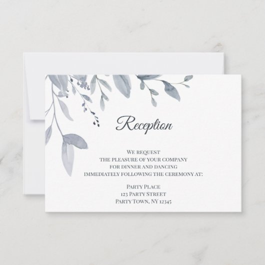 Invitation Aquarelle bleu Dusty (Devant)