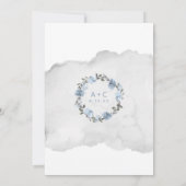 Invitation Aquarelle bleu Dusty Brunch nuptiale Bubbly Douche (Dos)