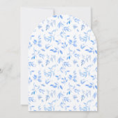 Invitation Aquarelle bleu Dusty Fête des mariées de script Fl (Dos)