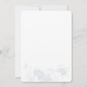 Invitation Aquarelle bleu Dusty Fête des mariées florale (Dos)