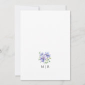 Invitation Aquarelle bleu Dusty Floral Rustic Garden Mariage (Dos)