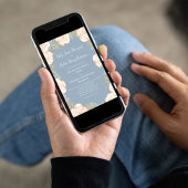 Invitation Aquarelle bleu Dusty Mariage Floral