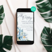 Invitation Aquarelle Bleu Entrée mariage