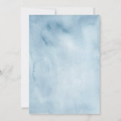 Invitation Aquarelle bleu et blanc Mariage floral (Dos)