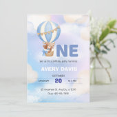 Invitation Aquarelle bleu et blanc minimaliste (Debout devant)