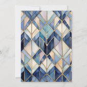 Invitation Aquarelle Bleu et Or Art Déco Bride (Dos)