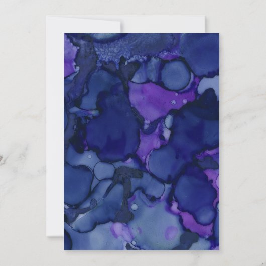 Invitation Aquarelle bleu et violet Encre douce 16 Anniversai (Dos)