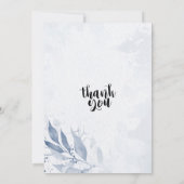 Invitation Aquarelle bleu Feuille Baby shower bébé en fleur (Dos)