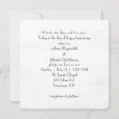 Invitation Aquarelle Bleu Fleur Sur Blanc Texté (Dos)